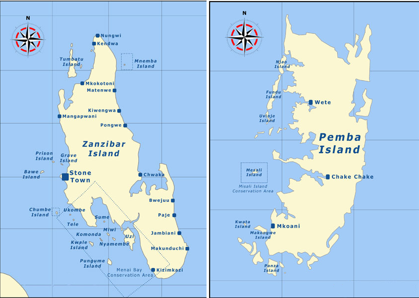 Aika Adventure & Safari Zanzibar Map